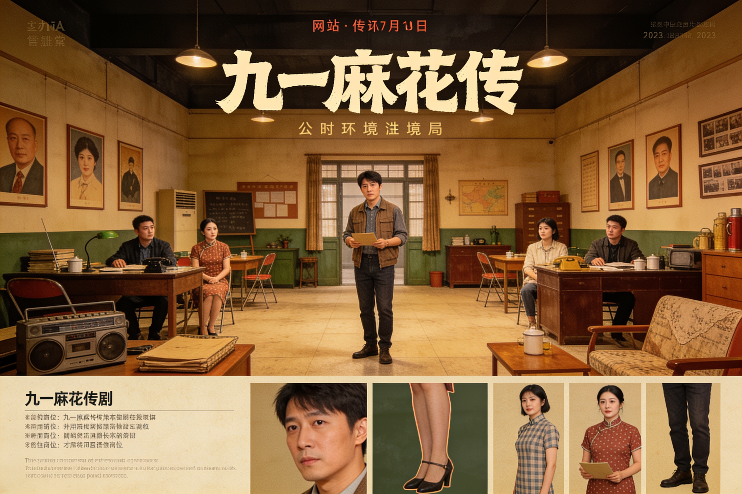 九一麻花传剧主视觉海报展示剧集核心场景与时代氛围